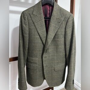 Olive check blazer